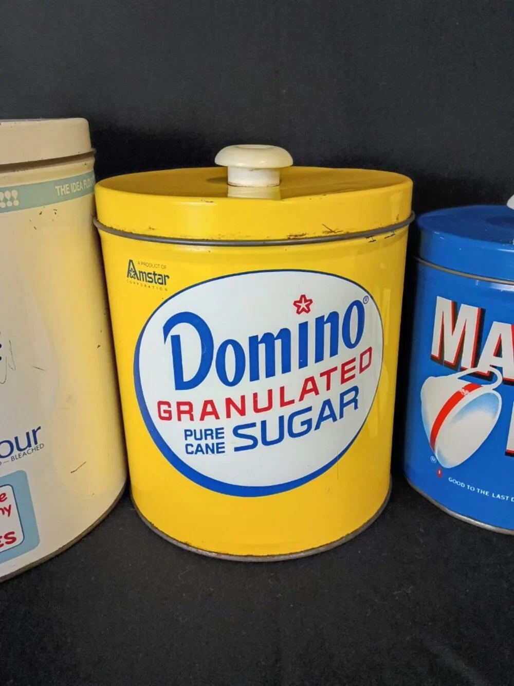 Vintage Regal Ware Advertising Canister Set Pillsbury Domino Maxwell House Tea